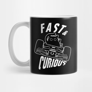 Funny Fast & Curious Car Driving Cat Mug